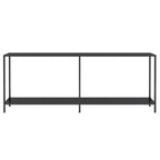 Tavolo Consolle Nero 200x35x75,5 cm in Vetro Temperato
