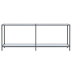 Tavolo Consolle Bianco 200x35x75,5 cm in Vetro Temperato