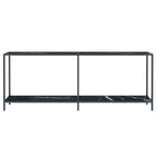 Tavolo Consolle Nero 200x35x75,5 cm in Vetro Temperato