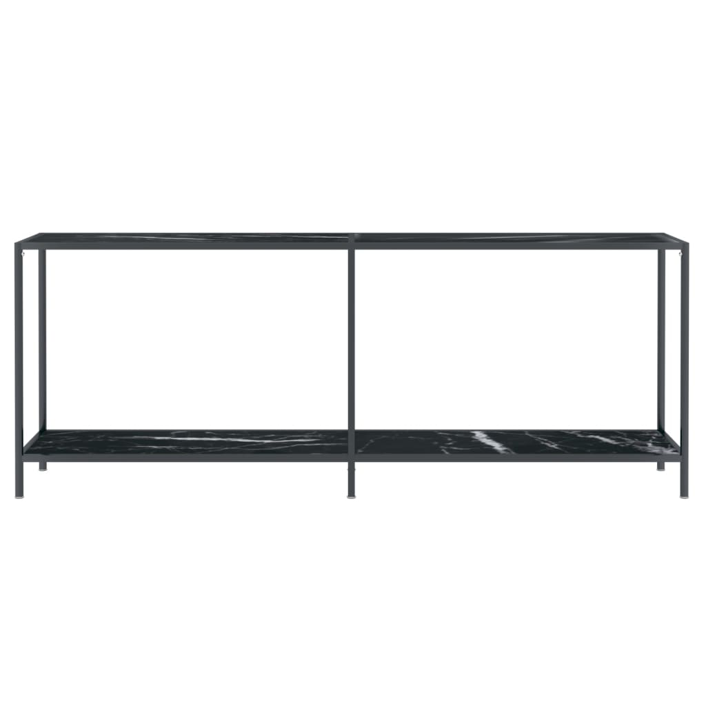 Tavolo Consolle Nero 200x35x75,5 cm in Vetro Temperato