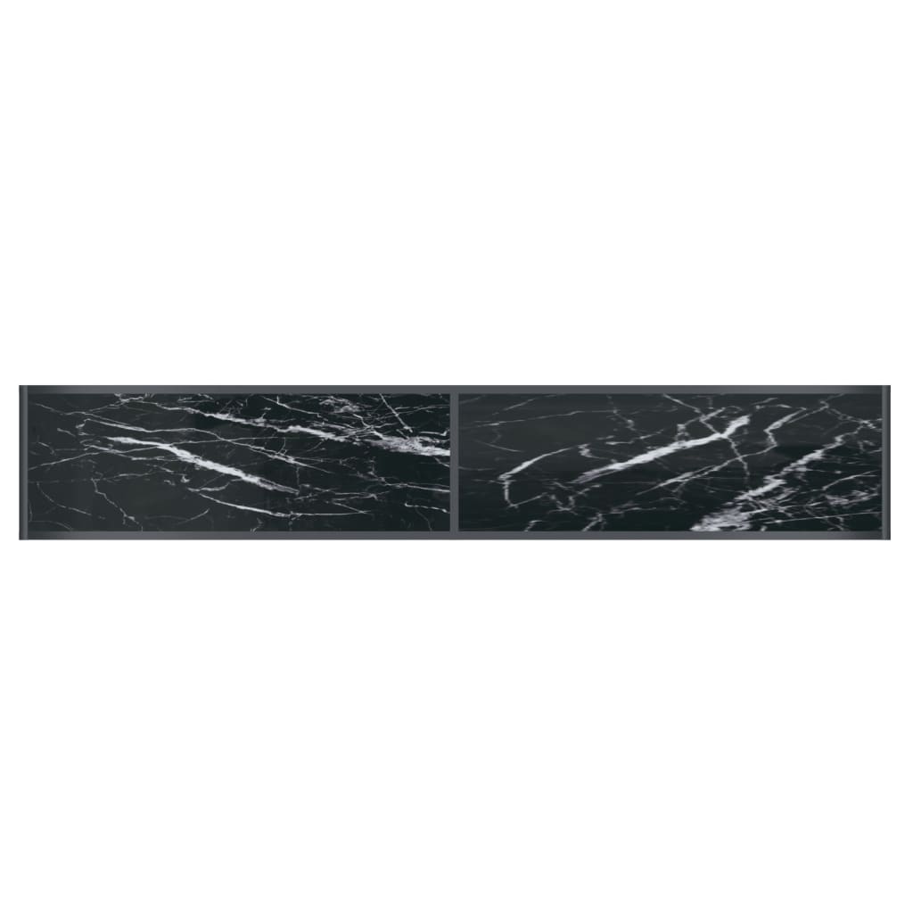 Tavolo Consolle Nero 200x35x75,5 cm in Vetro Temperato
