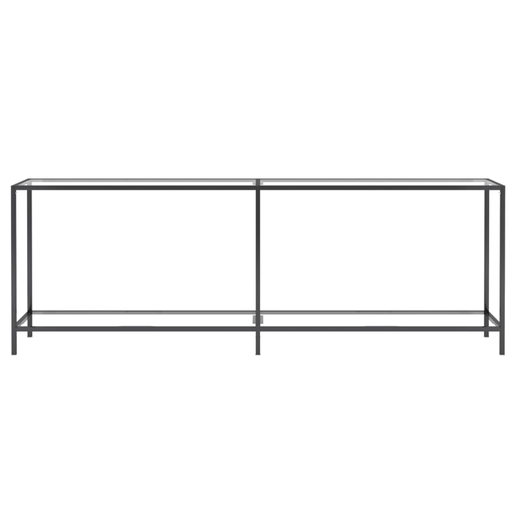 Tavolo Consolle Trasparente 220x35x75,5 cm in Vetro Temperato