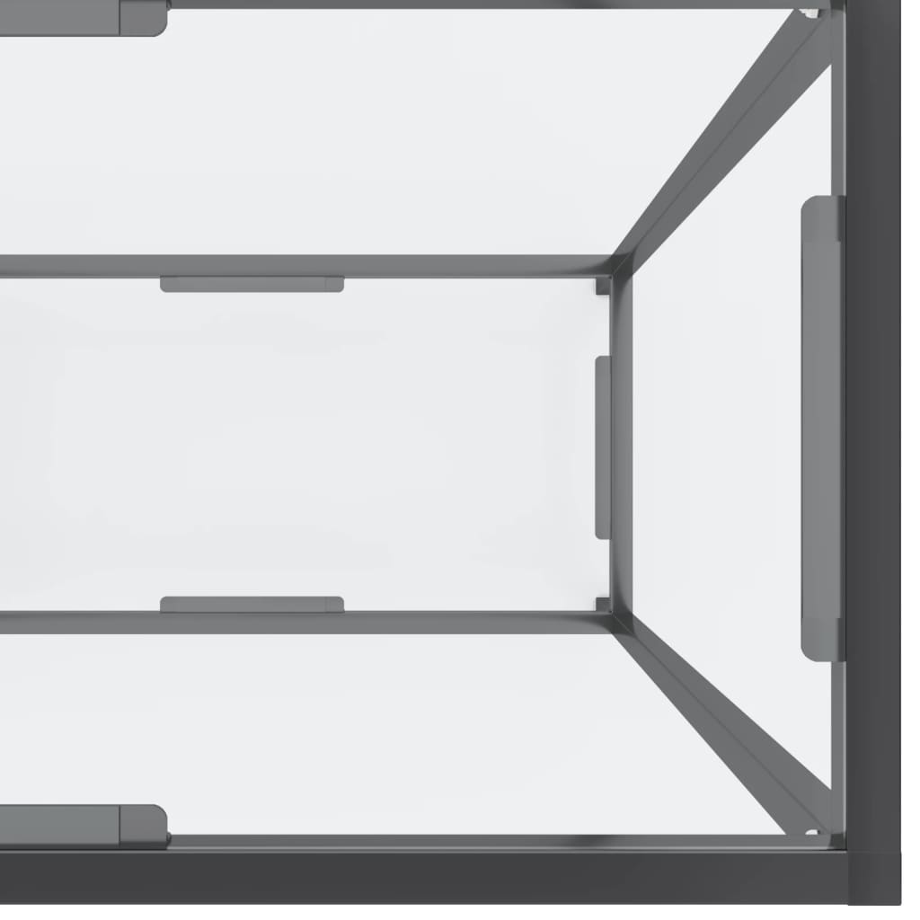 Tavolo Consolle Trasparente 220x35x75,5 cm in Vetro Temperato