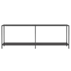 Tavolo Consolle Nero 220x35x75,5 cm in Vetro Temperato