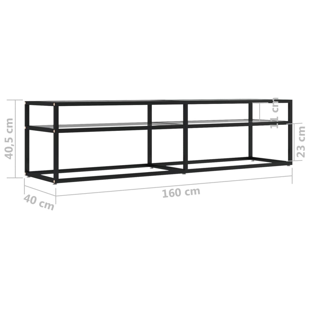 Mobile Porta TV Trasparente 160x40x40,5 cm in Vetro Temperato