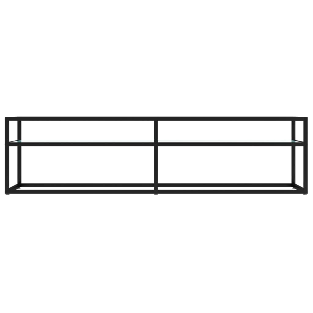 Mobile Porta TV Marmo Bianco 160x40x40,5 cm in Vetro Temperato