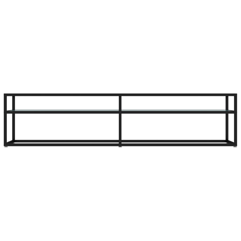 Mobile Porta TV Marmo Bianco 180x40x40,5 cm in Vetro Temperato