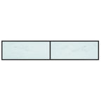 Mobile Porta TV Marmo Bianco 200x40x40,5 cm in Vetro Temperato