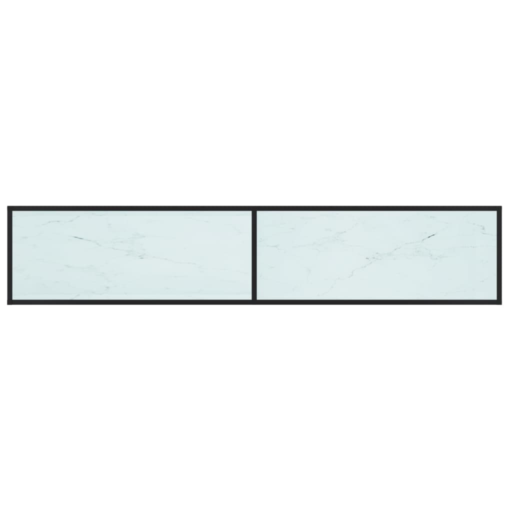 Mobile Porta TV Marmo Bianco 200x40x40,5 cm in Vetro Temperato