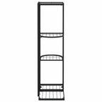 Piedistallo per Piante a 4 Piani 43x22x76 cm in Metallo Nero