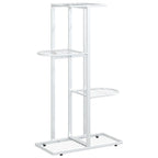 Piedistallo per Piante a 4 Piani 43x22x76 cm in Metallo Bianco