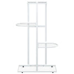 Piedistallo per Piante a 4 Piani 43x22x76 cm in Metallo Bianco