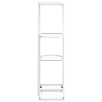 Piedistallo per Piante a 4 Piani 43x22x76 cm in Metallo Bianco