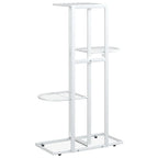 Piedistallo per Piante a 4 Piani 43x22x76 cm in Metallo Bianco