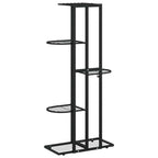Piedistallo per Piante a 5 Piani 43x22x98 cm in Metallo Nero