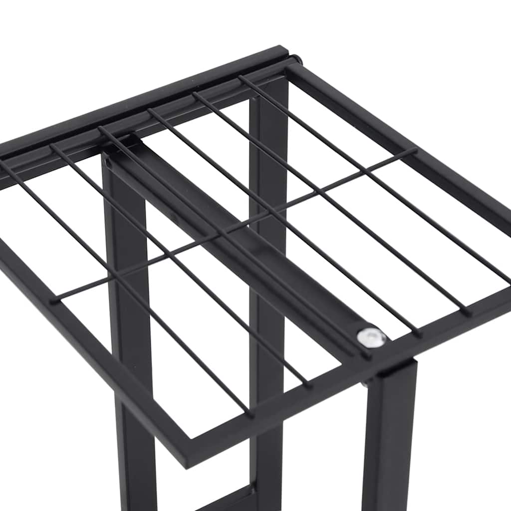 Piedistallo per Piante a 5 Piani 43x22x98 cm in Metallo Nero