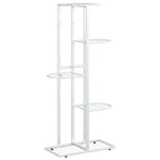 Piedistallo per Piante a 5 Piani 43x22x98 cm in Metallo Bianco