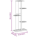 Piedistallo per Piante a 5 Piani 43x22x98 cm in Metallo Bianco