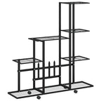 Portapiante con Ruote 94,5x25x92,5 cm Nero in Metallo