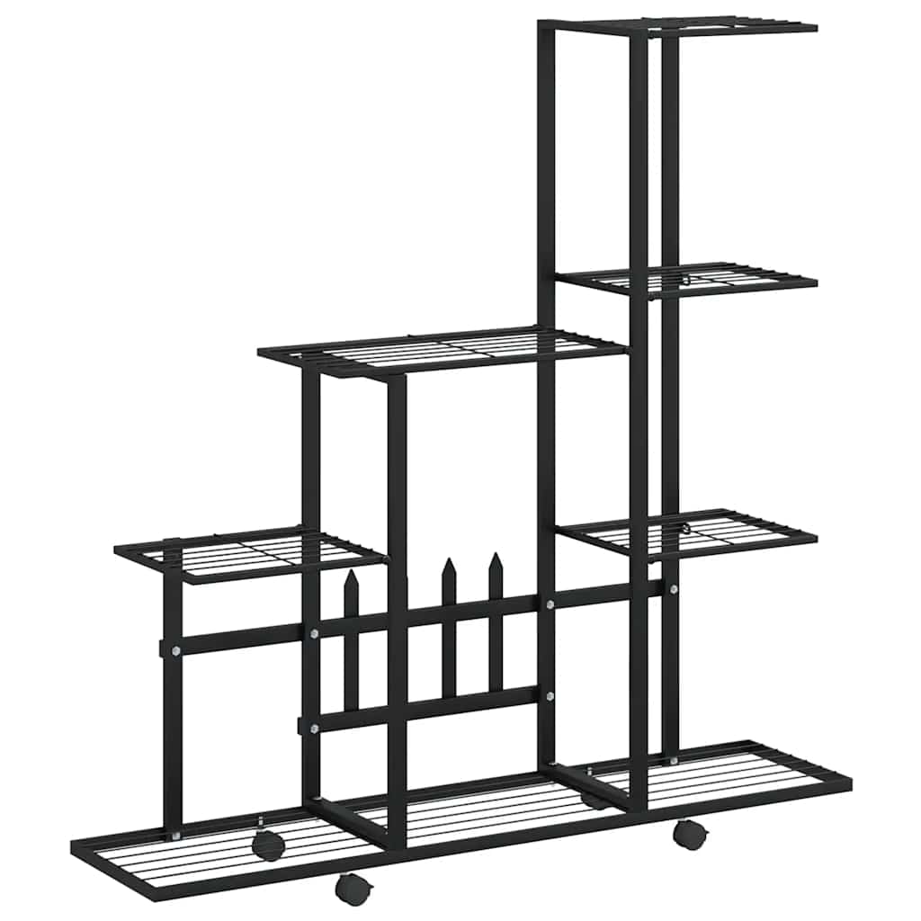 Portapiante con Ruote 94,5x25x92,5 cm Nero in Metallo