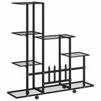 Portapiante con Ruote 94,5x25x92,5 cm Nero in Metallo