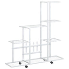 Portapiante con Ruote 94,5x25x92,5 cm Bianco in Metallo