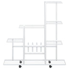 Portapiante con Ruote 94,5x25x92,5 cm Bianco in Metallo