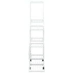 Portapiante con Ruote 94,5x25x92,5 cm Bianco in Metallo