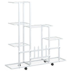 Portapiante con Ruote 94,5x25x92,5 cm Bianco in Metallo