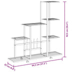 Portapiante con Ruote 94,5x25x92,5 cm Bianco in Metallo
