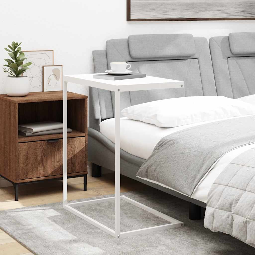 Tavolino da Salotto Bianco 55x35x66 cm in Legno Multistrato