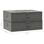 Scatole Portaoggetti 2pz in Tessuto 70x40x18 cm Antracite