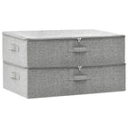 Scatole Portaoggetti 2pz in Tessuto 70x40x18 cm Grigio