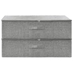 Scatole Portaoggetti 2pz in Tessuto 70x40x18 cm Grigio