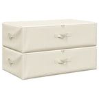 Scatole Portaoggetti 2pz in Tessuto 70x40x18 cm Crema