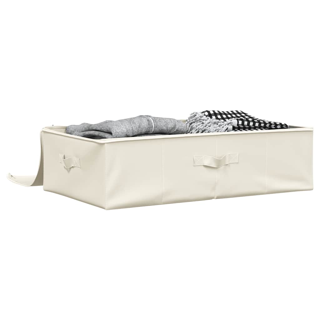 Scatole Portaoggetti 2pz in Tessuto 70x40x18 cm Crema
