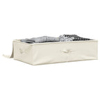 Scatole Portaoggetti 2pz in Tessuto 70x40x18 cm Crema