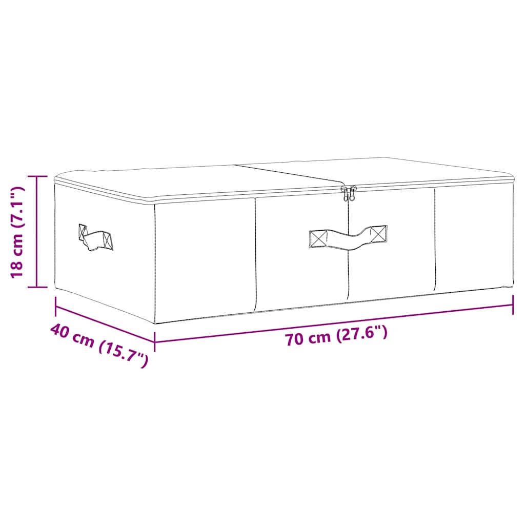 Scatole Portaoggetti 2pz in Tessuto 70x40x18 cm Crema
