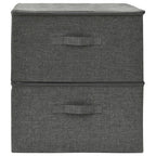 Scatole Portaoggetti 2pz in Tessuto 43x34x23 cm Antracite