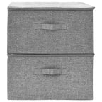 Scatole Portaoggetti 2pz in Tessuto 43x34x23 cm Grigio