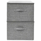 Scatole Portaoggetti 2pz in Tessuto 43x34x23 cm Grigio