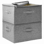 Scatole Portaoggetti 2pz in Tessuto 43x34x23 cm Grigio