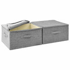 Scatole Portaoggetti 2pz in Tessuto 43x34x23 cm Grigio