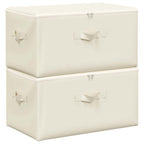 Scatole Portaoggetti 2pz in Tessuto 43x34x23 cm Crema