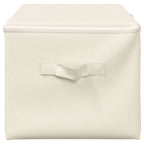 Scatole Portaoggetti 2pz in Tessuto 43x34x23 cm Crema