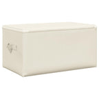 Scatole Portaoggetti 2pz in Tessuto 43x34x23 cm Crema