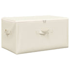 Scatole Portaoggetti 2pz in Tessuto 43x34x23 cm Crema