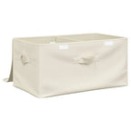 Scatole Portaoggetti 2pz in Tessuto 43x34x23 cm Crema