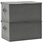 Scatole Portaoggetti 2pz in Tessuto 50x30x25 cm Antracite