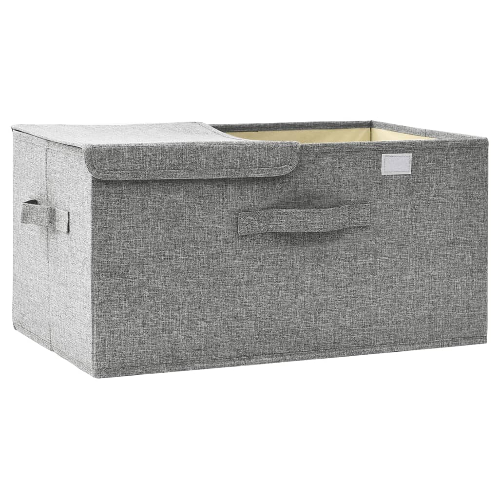 Scatola Portaoggetti in Tessuto 50x30x25 cm Grigio